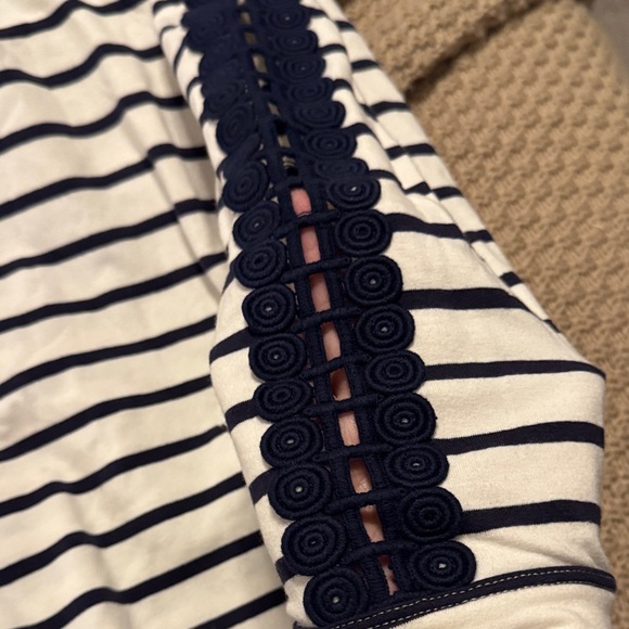 NWOT Lilly Pulitzer Striped Navy and White Popover Dress - Picture 4 of 7